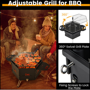 Portable Charcoal Grill Stove - Black by GAINOOM