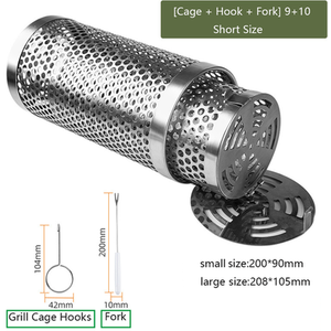 Pack of 2 Barbecue Basket Rolling Flap Barbecue Net Set - Short Style / 0.45kg