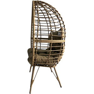 PE Rattan Egg Teardrop Cuddle Chair - Neutral by Furniture One