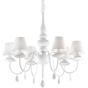Blanche 6 Light Multi Arm Chandelier - White