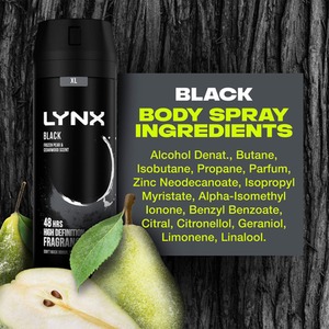 Lynx XL 48-Hour Odour Protection Body Spray Deodorant, 3 or 6 Pack, 200ml - Black / 6 by Lynx