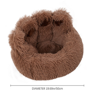 Cozy Bear Paw-Shaped Plush Dog Bed Cat Bed by Livingandhome
