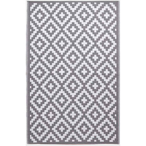 Homescapes Outdoor Rug Luxury Waterproof Reversible Recycled, Grey Zoe Geometric by Homescapes