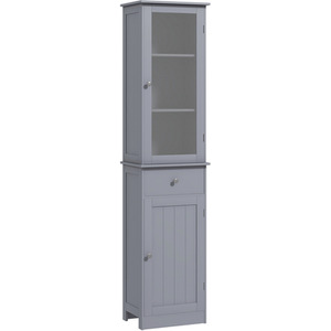 kleankin Restroom Tower with Multi-Tier Shelving - Grey by kleankin