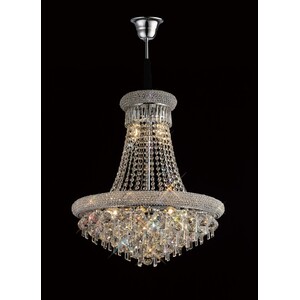 Alexandra Ceiling Pendant Chandelier 13 Light Polished Chrome, Crystal - Polished Chrome