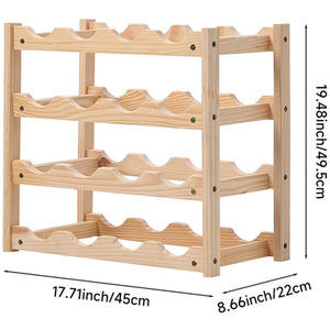 4-Tier Bamboo Wood Wine Rack - Natural Wood by Livingandhome