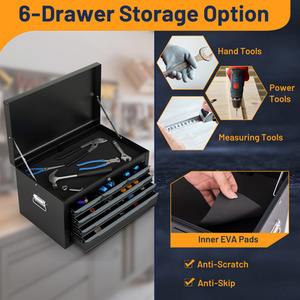 Tool Box Tool Chest Case - Black by Costway