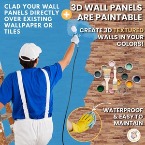 3D Wall Panels (96x48 cm) PVC Cladding Panel in Brick Effect by NOVECRAFTO