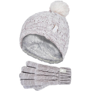 Heat Holders Girls Bobble Pom Pom Thermal Hat and Gloves Set by Heat Holders