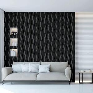 Ribbon Geo Wallpaper Geometric Pattern Modern - Black by Arthouse