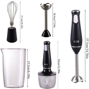 800W 4-in-1 Hand Blender Set - Black by Livingandhome