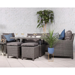Paris 6 Piece Sofa Dining Set - Grey by Royalcraft