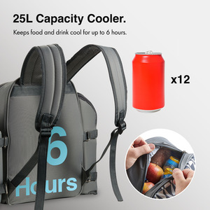 4 Person Picnic Backpack with Dining Set - Grey by VonShef