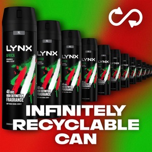 Lynx XL 48-Hour Odour Protection Body Spray Deodorant, 3 or 6 Pack, 200ml - Green / 6 by Lynx