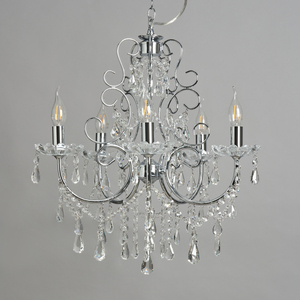 Madonna 5 Light Dual Mount Chandelier - Chrome by Litecraft