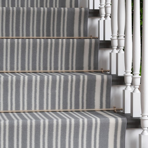 Grey Striped Cut To Measure Stair Carpet Runner 60cm Wide by The Rug House
