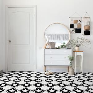 Floor Tiles Self-Adhesive Vinyl Flooring Kitchen Bathroom - Black, White / Victorian by D-C-Fix