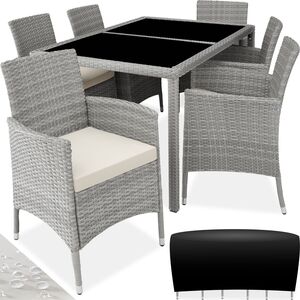 Rattan Garden Furniture Set 61 With Protective Cover by tectake