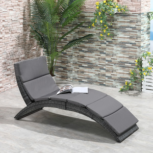 Outsunny Sun Lounger Rattan Hommock by Outsunny