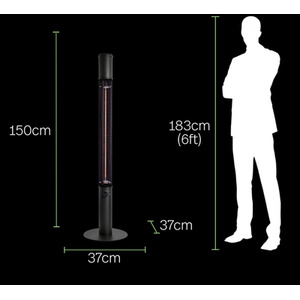 Field and Flame Carmanah 1500W Electric Patio Heater in Black - Black by Field and Flame