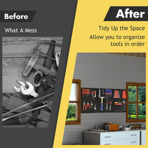 Garage Storage Pegboard Wall Organizer Kit - Black by Costway