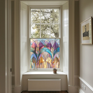 Zeccone Art Deco Stained Glass Privacy Window Film by Creative Printing