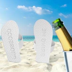 Bring Me Prosecco Sand Imprint Flip Flops by Flo Fashion