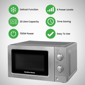 Hamilton Beach 20L Standard Silver Microwave - Silver by Hamilton Beach