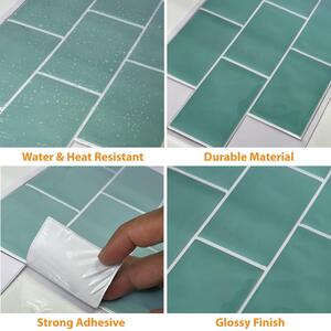 Metro Subway 3D Stick on Tile Sticker - Green by Walplus