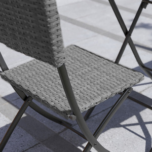 Capri 2 Seater Rattan Bistro Set - Grey by Vida Designs