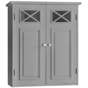 Bathroom Wall Cabinet With Two Doors - Grey by Teamson Home