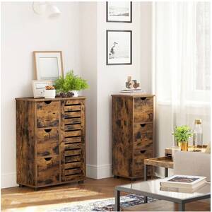 VASAGLE Bathroom Floor Storage Cabinet with 3 Drawers - Bronze by VASAGLE