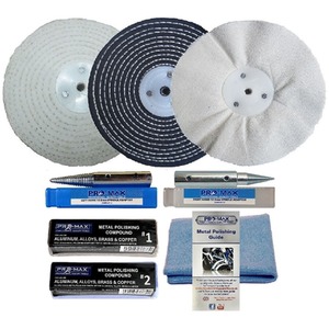 Bench Grinder Metal Polishing Kit Aluminium Alloy Brass 8pc - Standard / 6 x 1in by Pro-Max Professional Quality Tools