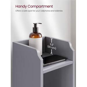 Slim Bathroom Storage Cabinet with two Shelves - Grey by VASAGLE