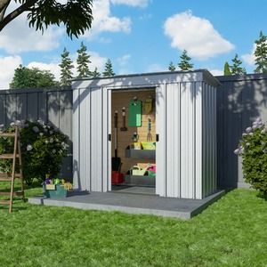 Yardmaster 'Store All' Pent Metal Shed - Silver / 198cm by Yardmaster