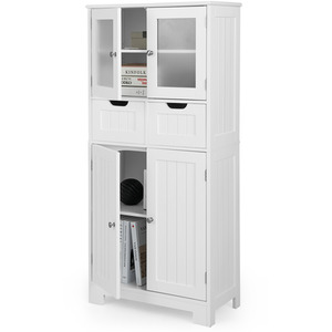 Freestanding Floor Cabinet - White by Costway