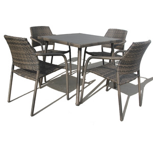 Rattan Patio Dining Stackable with Table Set by Furniture One