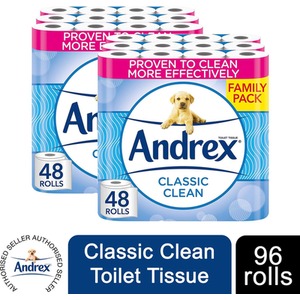 Andrex Toilet Rolls Classic Clean Fragrance-Free 2 Ply Toilet Paper by Andrex