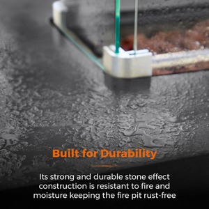 Magna Rectangular Gas Fire Pit Low - Grey by Tower