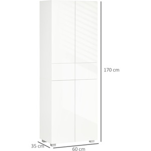 HOMCOM Freestanding 5 Tier Storage Cabinet - White by HOMCOM