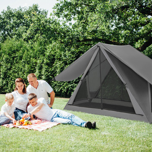 Pop-up Camping Tent - Grey by Costway