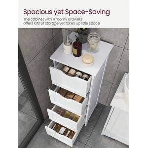 VASAGLE Bathroom Floor Storage Cabinet with 4 Drawers - White by VASAGLE