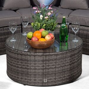 Monaco Luxury Large Rattan Garden Sofa Set - Grey by Giardino