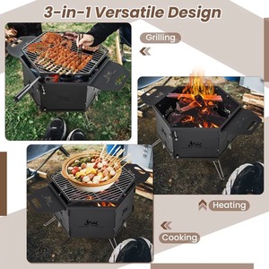 Charcoal Grill Rotatable Barbecue - Black by Wyld and Coco