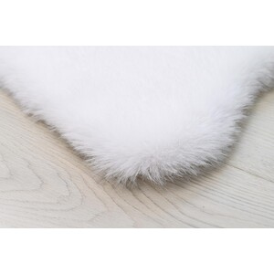 Deluxe Faux Rabbit Fur Rug - White
