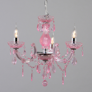 Glow Marie 3 Light Chandelier - Pink by Litecraft