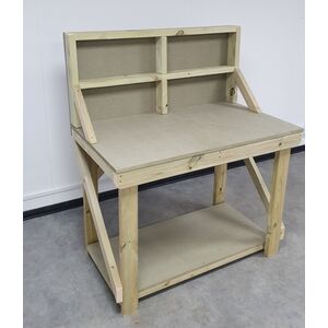 UniMdf Top Workbench With Back Panel by Arbor Garden Solutions