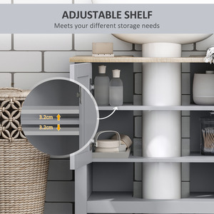 Kleankin Bathroom Under Sink Cabinet Vanity Unit with Adjustable Shelf - Grey by Kleankin