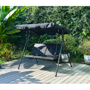 Palma Air Tex 3 Seater Swing - Black by Outdoor Essentials