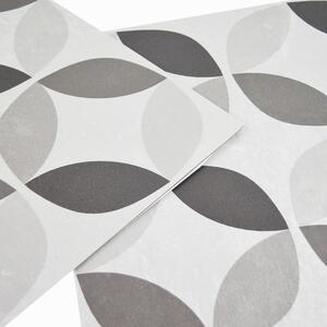 Floor Tiles Self-Adhesive Vinyl Flooring Kitchen Bathroom - Grey / Geometric by D-C-Fix